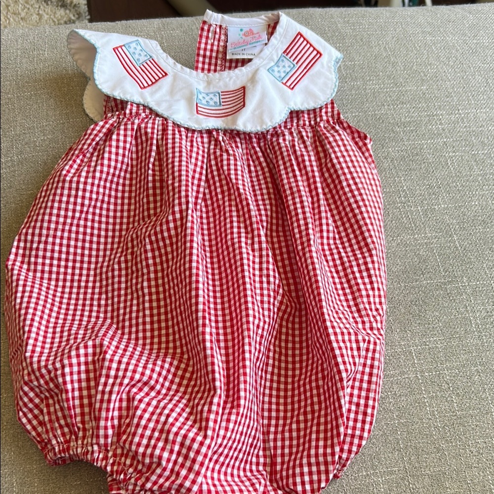 Patriotic Baby Romper with Flags